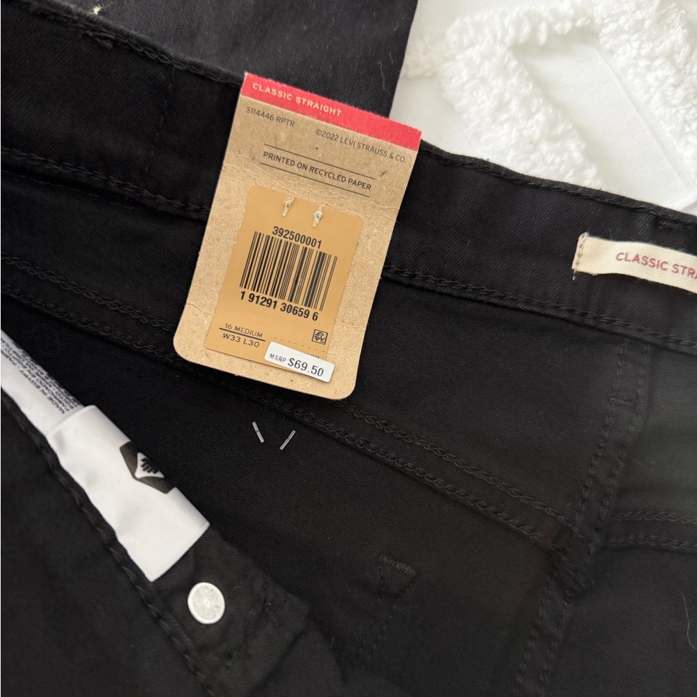 Levi's Classic Straight Black Jeans - Picture 5 of 12